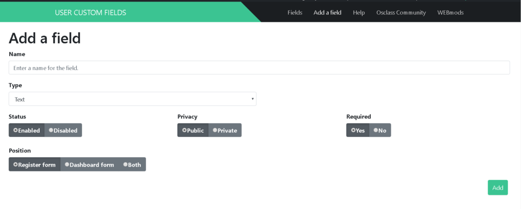 How to Add Custom fields in osclass registration form - Fancsy